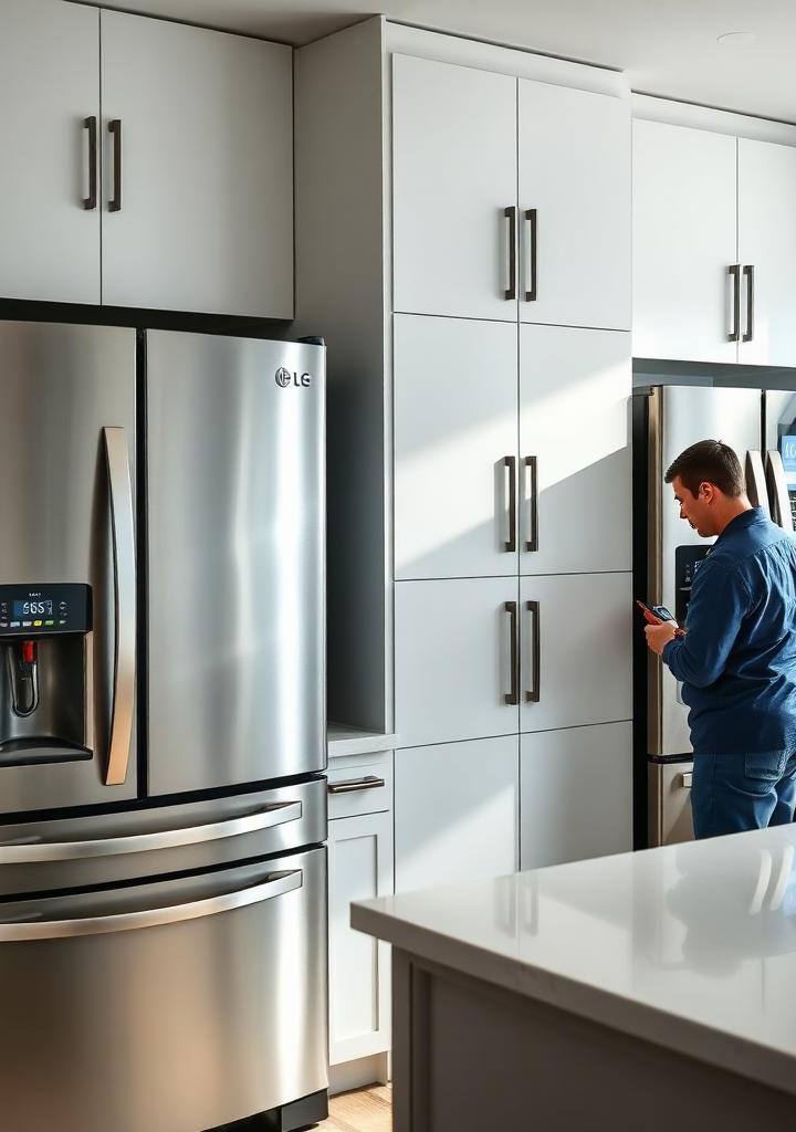 LG French-door refrigerator next to a Samsung Family Hub refrigerator in a modern Twin Cities kitchen